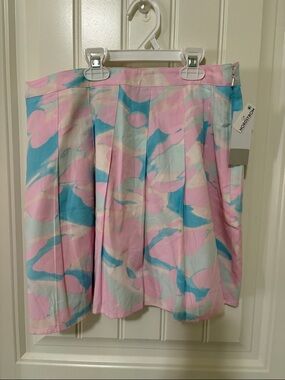 NWT Nordstrom Pastel Pink and Blue Pleated A-Line Skirt